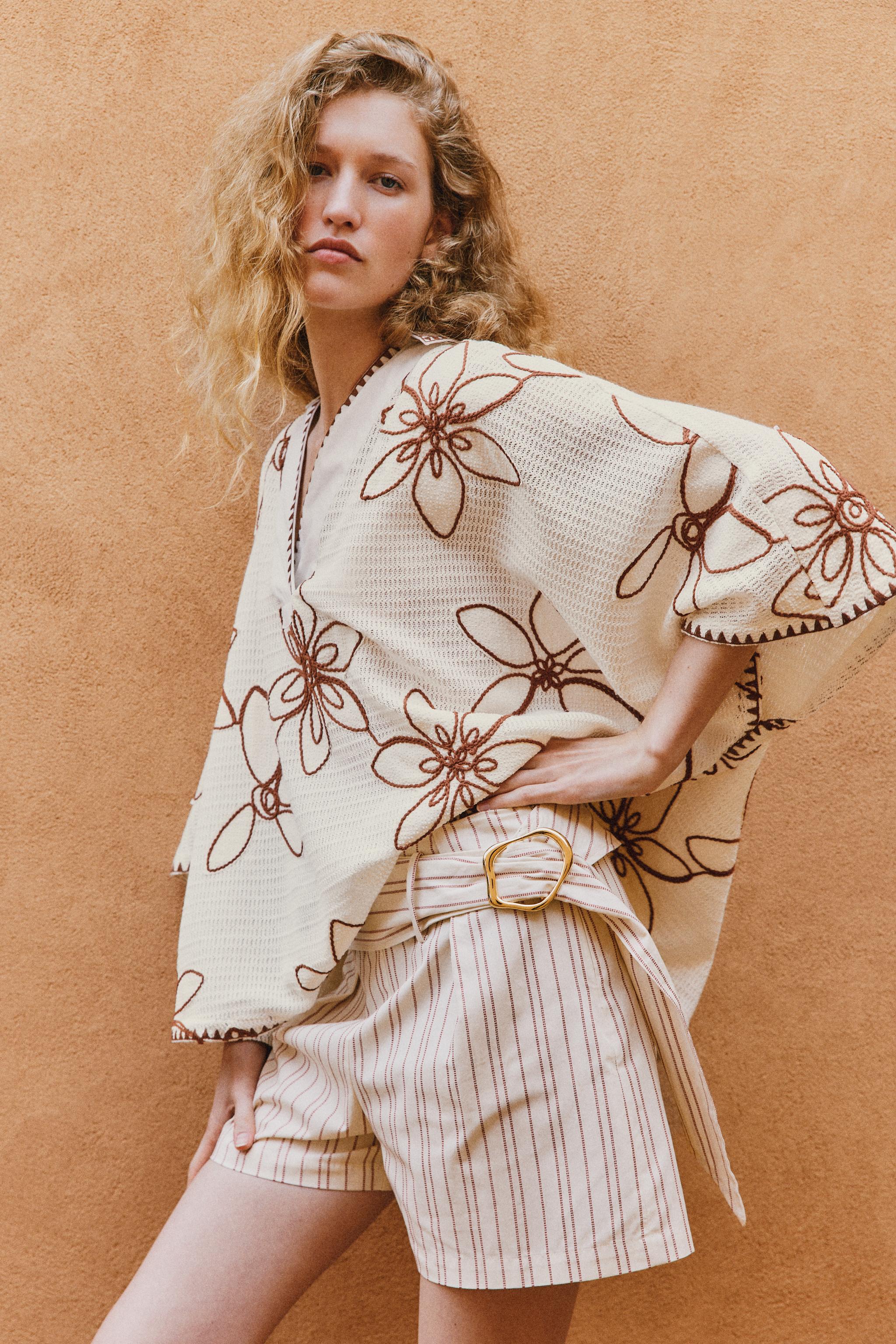 EMBROIDERED CAFTAN BLOUSE